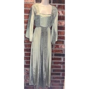Raga Maxi Dress Green Medival Romance Flowy Cottage Core Size S Sample